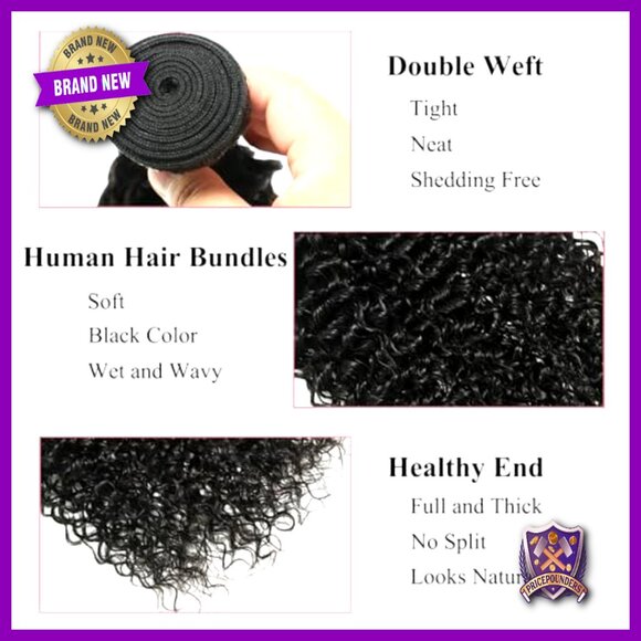 Brazilian Virgin Human Hair Extensions 3 Bundles with 5x5 Lace Closure Water main image 4